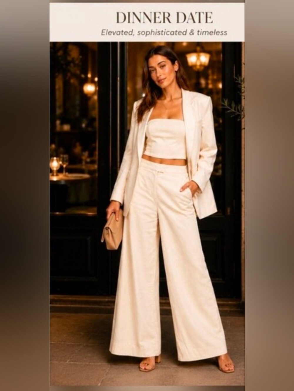 MISA LA 2-Piece Ivory Suit – Blazer S |   Pants M Tube top sold seperately